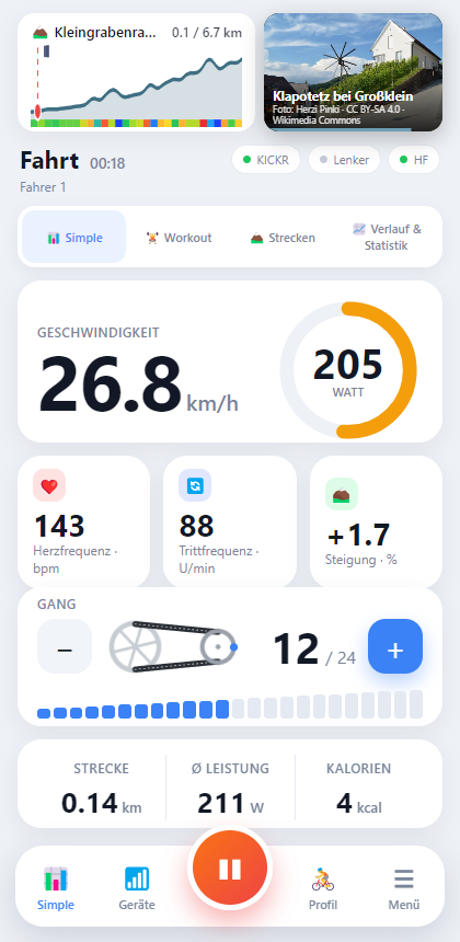 Rotovo Modern layout with cards and power ring
